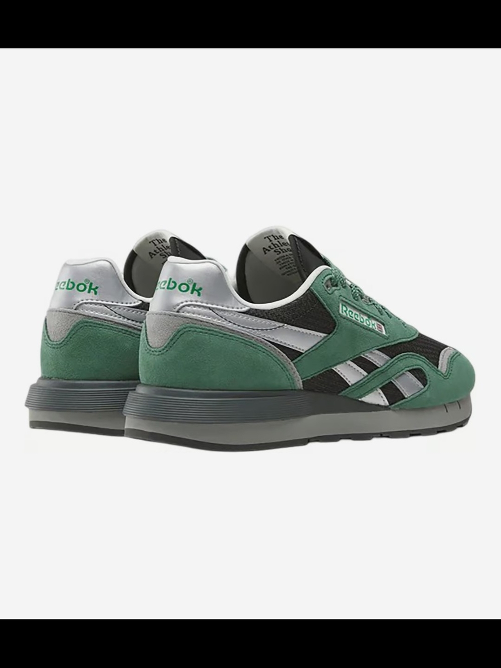 Reebok Men's Green, Black & Silver Suede Retro Runner
